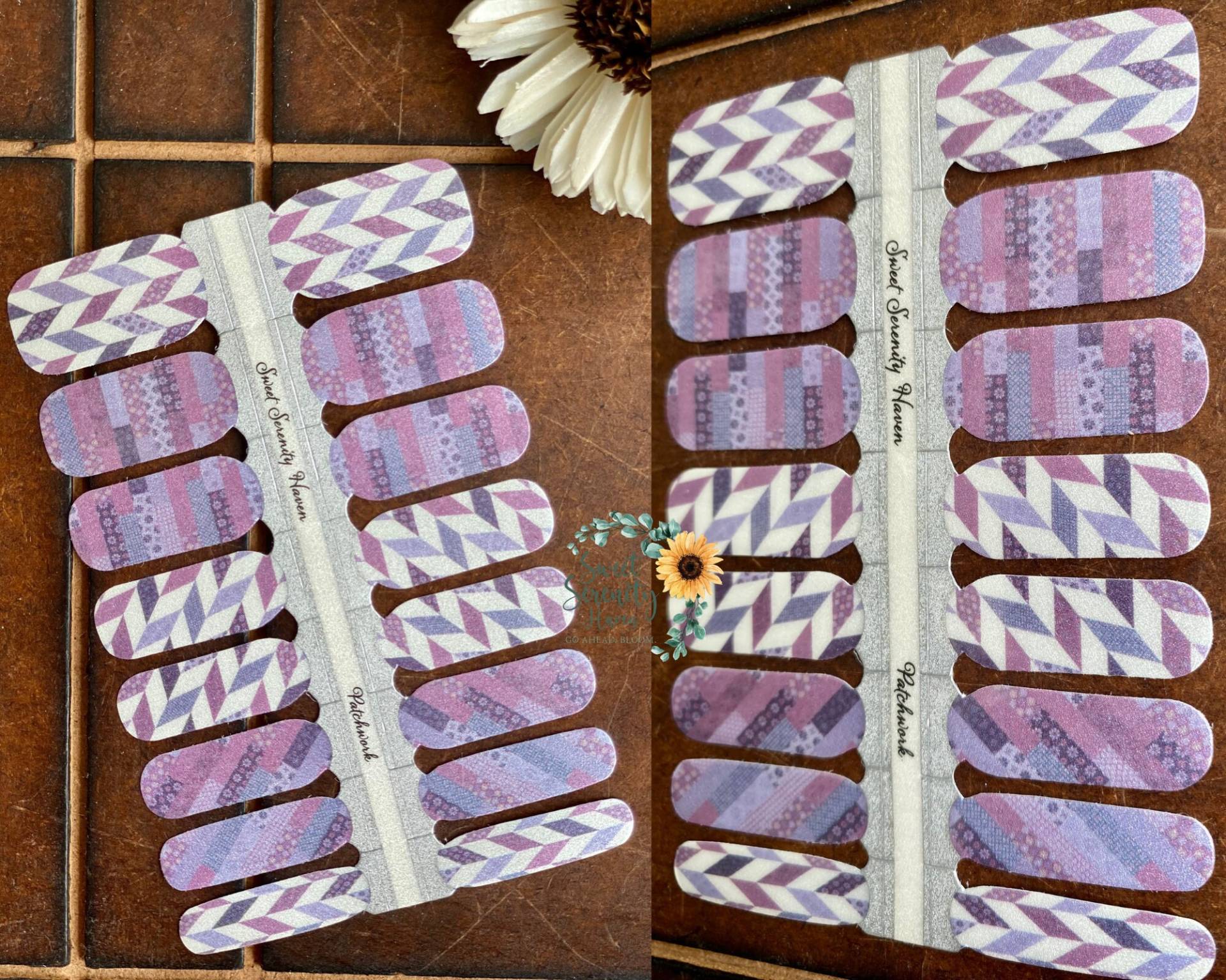 Patchwork Nail Polish Wraps; Abstrakte Nagelstreifen; Perlennagel Wickelfolie; Quilt Lover Wrap Patchwork Nail Polish Wraps; Abstrakte Nagelstreifen; Perlennagel Wickelfolie; Quilt Lover Wrap von SweetSerenityHaven