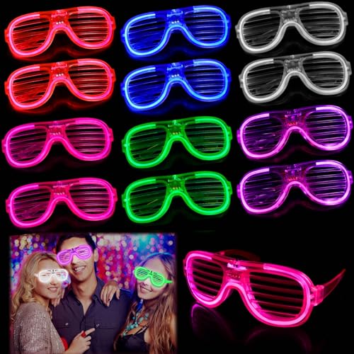 LED Brille, 12 Stück LED Partybrille Leuchtende Brille, LED Brille für Party, Rave Shutter Shades Brille, Neon party Brille, LED Leuchtbrille für Geburtstagsfeier, Karneval, Weihnachten, Konzert LED Brille, 12 Stück LED Partybrille Leuchtende Brille, LED Brille für Party, Rave Shutter Shades Brille, Neon party Brille, LED Leuchtbrille für Geburtstagsfeier, Karneval, Weihnachten, Konzert von Sweetone