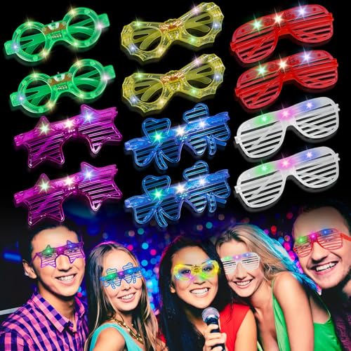 Sweetone LED Brille, 12 Stück LED Partybrille Leuchtende Brille, LED Brille für Party, Rave Brille Neon, party Brille, LED Leuchtbrille für Geburtstagsfeier, Karneval, Halloween, Party, Konzert Sweetone LED Brille, 12 Stück LED Partybrille Leuchtende Brille, LED Brille für Party, Rave Brille Neon, party Brille, LED Leuchtbrille für Geburtstagsfeier, Karneval, Halloween, Party, Konzert von Sweetone