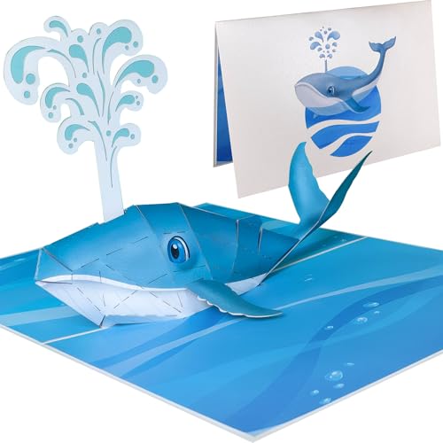 Sweetpopup® 3D Pop Up Fisch Karte Glückwunschkarte Geschenkkarte Kompliment Gratulieren Geburt Geburtstag Freundschaft Seereisen Muttertag Vatertag Meer Ozean | Klappkarte Wal, 187 von Sweetpopup