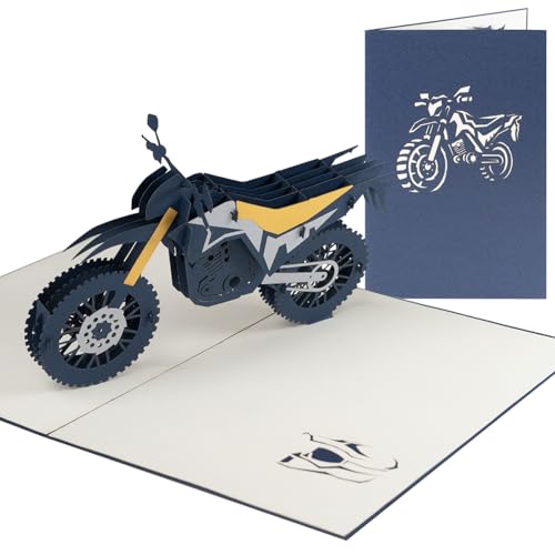 Sweetpopup® 3D Pop Up Karte Gutscheinkarte Geldgeschenk Glückwunschkarte Geburtstag Männertag Vatertag Motorradfahrer Biker | Klappkarte Motorrad 012 von Sweetpopup