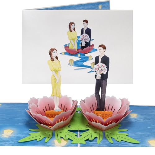 Sweetpopup® 3D Pop Up Karte Liebeskarte Valentinskarte Hochzeitskarte Valentinstag Verlobung Heiratantrag Hochzeit Flitterwochen Jahrestag | Klappkarte Florale Liebeserklärung, 035 von Sweetpopup