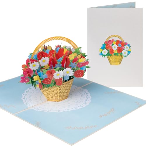 Sweetpopup® 3D Pop Up Karte Glückwunsch Geburtstag Jahrestag Genesung Danksagung | Metallic-Papier & inkl. Notizkarte | Klappkarte Blumen, 086z von Sweetpopup