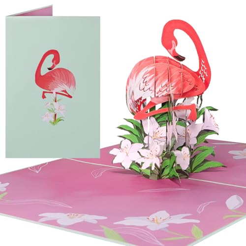 Sweetpopup® 3D Pop Up Karte - Grußkarte Glückwunschkarte Geburtstagskarte Dankeskarte Geschenkkarte | Glückwunsch Geburtstag, Muttertag | Für Freundin Frau Mutter | Klappkarte Flamingo, 051 von Sweetpopup