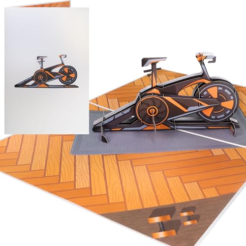 Sweetpopup® 3D Pop-Up Karte - Glückwunschkarte, Geburtstagskarte, Geschenkkarte, Gutscheinkarte für Geburtstag, Fitness, Gym, Auszeit, Erholung, Genesung | Klappkarte Speedbike, 062 von Sweetpopup