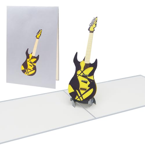 Sweetpopup® 3D Pop Up Karte Glückwunschkarte Geburtstagskarte Grußkarte Gutschein Geschenkkarte Instrumente Konzert Orchester Glückwunsch Geburtstag Musiker | Klappkarte E-Gitarre, 077 von Sweetpopup