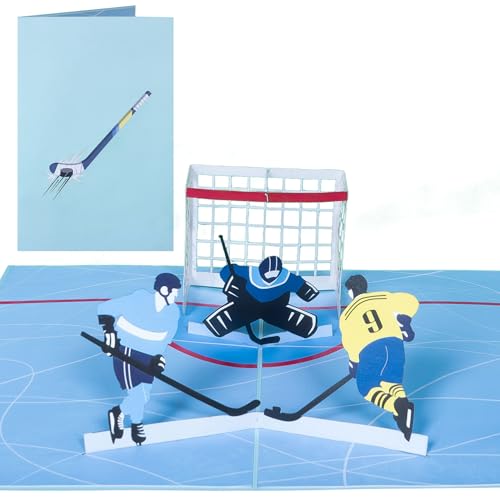 Sweetpopup® 3D Hockey Pop Up Karte Glückwunschkarte Geburtstagskarte Grußkarte Gutscheinkarte Geschenkkarte | Klappkarte Eishockey Spieler, 030 von Sweetpopup