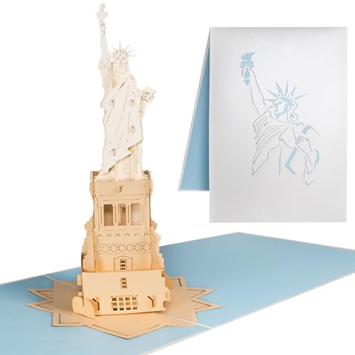 Sweetpopup® 3D Pop Up Karte Glückwunschkarte Grußkarte Reisegutschein Geschenkkarte Glückwunsch Geburtstag Urlaub Reise Amerika USA Newyork | Klappkarte Freiheitsstatue, 093 von Sweetpopup