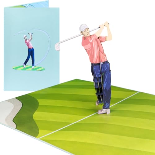 Sweetpopup® [NEU 3D Pop Up Karte Geburtstagskarte Geschenkkarte Glückwunschkarte Gutschein Glückwunsch Geburtstag Golfer Urlaub Freizeit | Klappkarte Golf, 005 von Sweetpopup