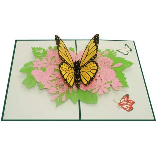 Sweetpopup® 3D Pop Up Karte Geburtstagskarte Grußkarte Glückwunschkarte Geburtstag Frauentag Muttertag Glückwunsch Genesung Danksagung | Klappkarte Schmetterling, 013 von Sweetpopup