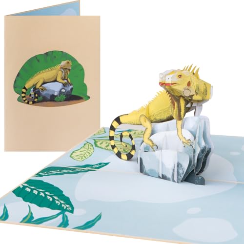 Sweetpopup [NEU] 3D Pop Up Karte Glückwunschkarte Geburtstagskarte Grußkarte Geschenkkarte | Mit Einlegekarte | Klappkarte Chamäleons 183 von Sweetpopup