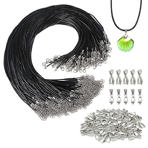 Sweieoni Lederband Kette 60 Stück 2mm Lederband Schwarz Imitieren Lederband mit Verschluss und Anhängerschlaufen Ösen Anhänger für DIY Halskette Armband Schmuckherstellung Sweieoni Lederband Kette 60 Stück 2mm Lederband Schwarz Imitieren Lederband mit Verschluss und Anhängerschlaufen Ösen Anhänger für DIY Halskette Armband Schmuckherstellung von Sweieoni