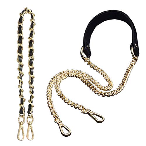 Sweieoni Taschenkette 2 Stück Verstellbar Schwarz Gold Metall Ketten für Handtasche Chultertaschen Taschenzubehör Sweieoni Taschenkette 2 Stück Verstellbar Schwarz Gold Metall Ketten für Handtasche Chultertaschen Taschenzubehör von Sweieoni