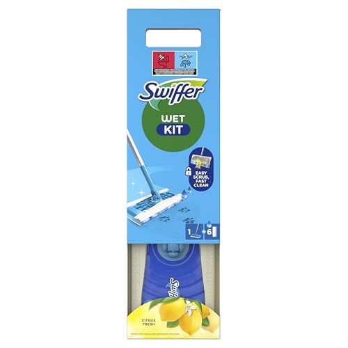 Swiffer Bodenwischer Wet Mop Starter-Set Zur Reinigung Von Böden Mit Schrubbwirkung, Enthält: 1 Bodenwischer, 6 Feuchte Bodentücher Swiffer Bodenwischer Wet Mop Starter-Set Zur Reinigung Von Böden Mit Schrubbwirkung, Enthält: 1 Bodenwischer, 6 Feuchte Bodentücher von Swiffer