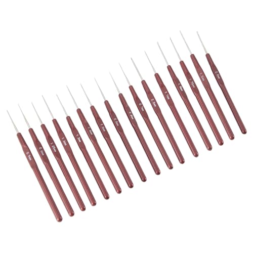 Swiixxer 16 Stueck ABS Haekelnadeln Stricknadeln Set Haekeln und Knoechel 0,5 mm-2,5 mm 16 Groesse von Swiixxer