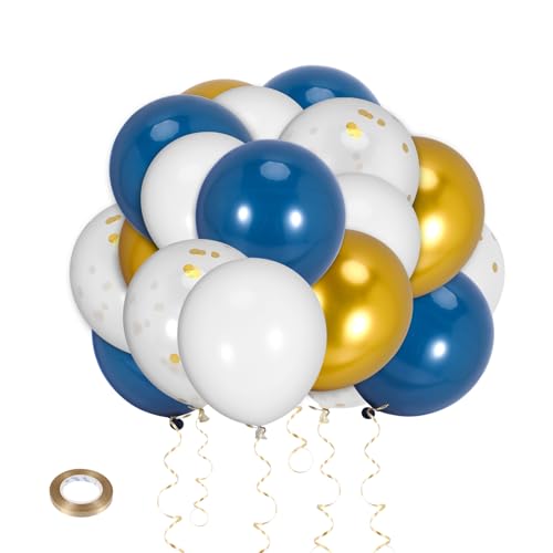 Swiixxer Marine Blaue und Goldene Konfetti Ballons, Geburtstag Ballons für Feier Absolvierung Feier Ballons Dekorationen Swiixxer Marine Blaue und Goldene Konfetti Ballons, Geburtstag Ballons für Feier Absolvierung Feier Ballons Dekorationen von Swiixxer