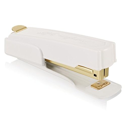 Swingline Vintage Heftgerät, 20 Blatt Kapazität, staufrei, kompakt, integrierter Heftklammerentferner, Metall, Weiß und Gold (S7042301AZ) von Swingline