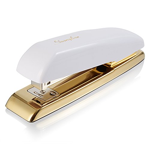Swingline Heftgerät, Schreibtischheftgerät, 20 Blatt Kapazität, Weiß/Gold (64701) von Swingline