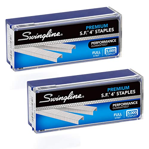 Swingline Heftklammern, 2 Stück, S.F. 4, Premium für Desktop-Hefter, 1/4 Zoll Länge, 210/Streifen, 5000/Box (35450) von Swingline