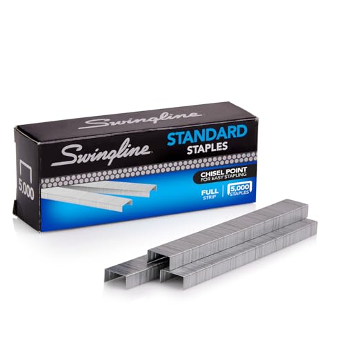 Swingline Heftklammern, Standard-Heftgeräte für Schreibtischhefter, 6,35 mm Länge, 210 Stück/Streifen, 5000 Stück pro Box – Verpackung kann variieren von Swingline
