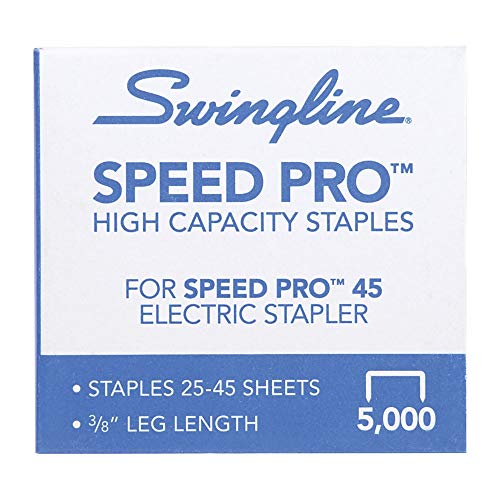 Swingline Heftklammern, strapazierfähig, 0,95 cm Länge, 25–45 Blatt Kapazität, 210/Streifen, 5000/Box, 1 Stück, Speed Pro (35465) von Swingline