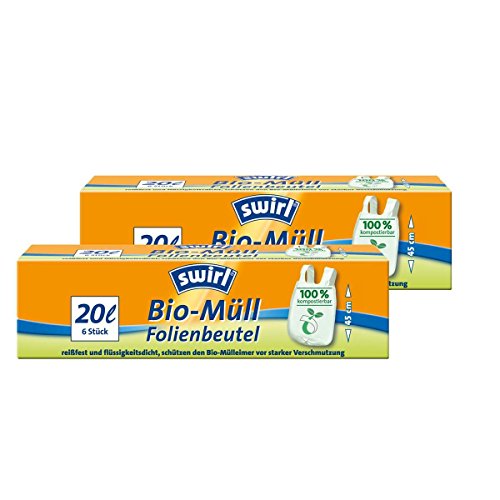 Swirl Bio-Müll-Folienbeutel 20 Liter, mit Tragegriff - 6St. - 2x von Swirl