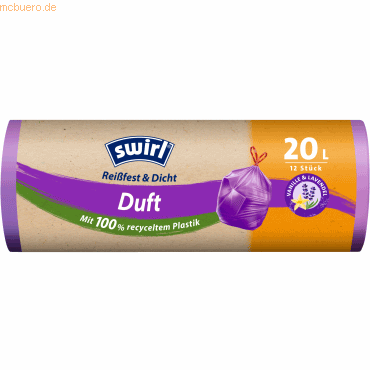 Swirl Duft-Müllsack 20l lila Vanille-Lavendel 12 Stück von Swirl