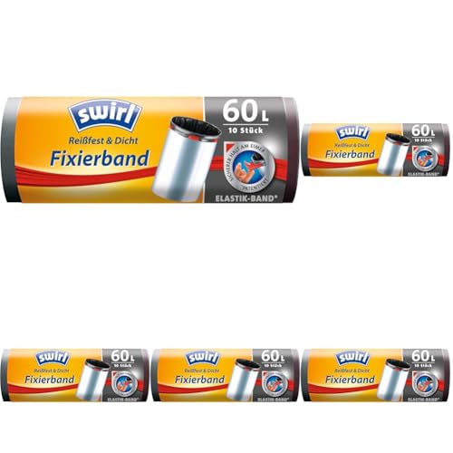 Swirl Fixierband-Müllbeutel, 60l (Packung mit 5) von Swirl
