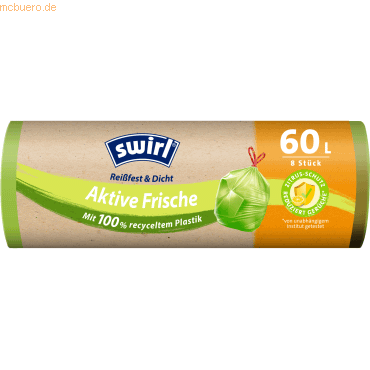 Swirl Müllsack Aktive Frische 60l grün 8 Stück Swirl Müllsack Aktive Frische 60l grün 8 Stück von Swirl