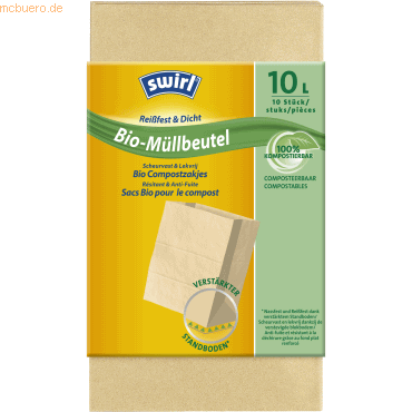 Swirl Müllsack Bioabfall Papier 10l 10 Stück von Swirl