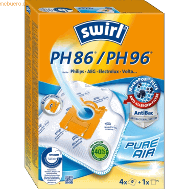 Swirl Staubsaugerbeutel PH 86 / PH 96 mit MicroporPlus-Filter VE=4 Stü von Swirl