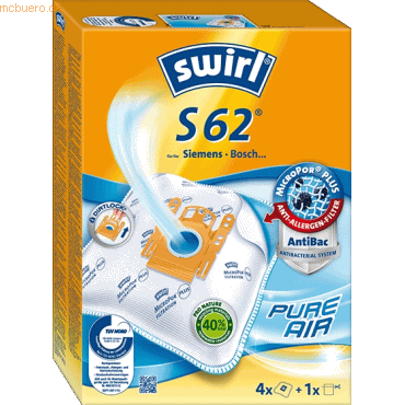 Swirl Staubsaugerbeutel S 62 mit MicroporPlus-Filter VE=4 Stück von Swirl