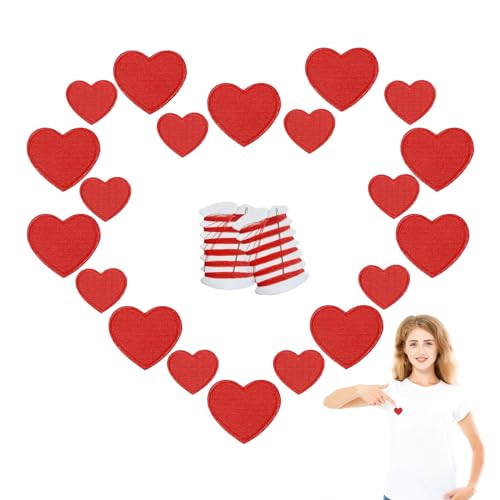 SwirlColor Patches zum Aufbügeln, 20 Stück Niedliche Mini Rote Herz Bügelbilder für Textilien Aufnäher zum Aufbügeln für Jacken Hüte Rucksäcke Jeans, mit Nähset SwirlColor Patches zum Aufbügeln, 20 Stück Niedliche Mini Rote Herz Bügelbilder für Textilien Aufnäher zum Aufbügeln für Jacken Hüte Rucksäcke Jeans, mit Nähset von SwirlColor