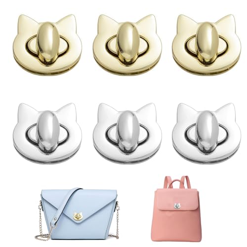 SwirlColor Taschenverschluss Metall Steckschloss für Taschen, 6 Stück Katzenkopfform Modische und Vielseitige Taschenverschlüsse und Verschlüsse Legierungsbeutel Handtaschenzubehör SwirlColor Taschenverschluss Metall Steckschloss für Taschen, 6 Stück Katzenkopfform Modische und Vielseitige Taschenverschlüsse und Verschlüsse Legierungsbeutel Handtaschenzubehör von SwirlColor