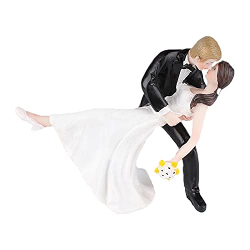SwirlColor Wedding Cake Toppers Romantische Tango-Tanz-Harz-Puppen Braut und Bräutigam Figurine für Kuchendekoration von SwirlColor