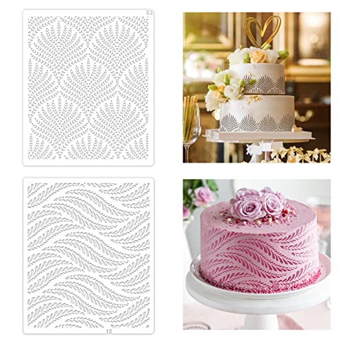 Tortenschablone Buttercreme, 2 Stück Schöne und Wiederverwendbare Torten Schablonen Kuchen Schablonen Kunststoff Prägeschablonen für Kuchen für Kuchen Dekorationen Verzieren Tortenschablone Buttercreme, 2 Stück Schöne und Wiederverwendbare Torten Schablonen Kuchen Schablonen Kunststoff Prägeschablonen für Kuchen für Kuchen Dekorationen Verzieren von SwirlColor