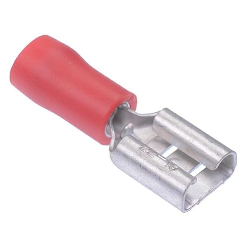 6,3 mm rote Buchse, doppelte Crimpverbinder, Klemme, elektrische Verkabelung, sichere Verbindung, Hobby, Heimwerken (25 Stück) von Switch Electronics