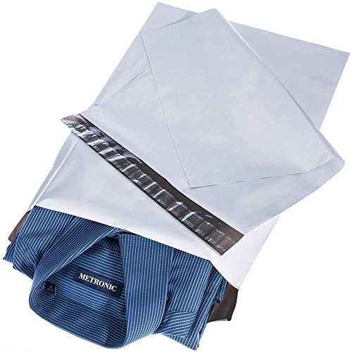 Switory 100 Stück Versandtaschen für Kleidung 30,5 x 39,5 cm Versandtüten für Kleidung mit starkem selbstklebendem Klebstoff Versand Tüte Weiß von Switory