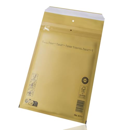 Switory 25stk Luftpolsterumschläge Polsterumschlag Versandtaschen C3(170 x 225 mm) 13/C, Braun Luftpolstertaschen geeignet für DIN A5 / C6+, Versandverpackung mit Selbstklebeverschluss von Switory