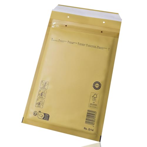 Switory 25stk Luftpolsterumschläge Polsterumschlag Versandtaschen D4(200 x 275 mm) 14/D, Braun Luftpolstertaschen geeignet für DIN B5 / C5+, Versandverpackung mit Selbstklebeverschluss von Switory