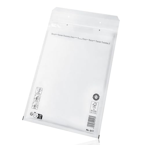 Switory 25stk Luftpolsterumschläge Polsterumschlag Versandtaschen G7(250 x 350 mm) 17/G, Weiß Luftpolstertaschen geeignet für (DIN A4+ / C4, Versandverpackung mit Selbstklebeverschluss von Switory