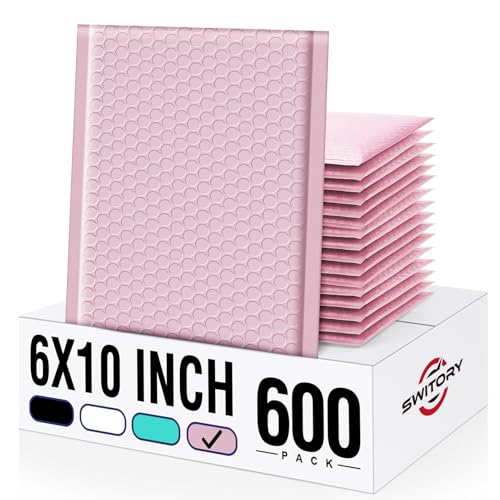 Switory A5 Versandtaschen 600 Stück Luftpolsterumschläge A5 15,3 cm x 26,9 cm Versandtaschen Warensendung Umschläge, Versandtasche Luftpolster für CDs & Schmuck & Kosmetik & Geschenke ROSE von Switory