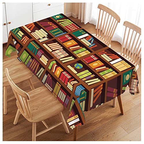 Swono Bücherregal-Tischdecke, Retro, Bücherregal, Literatur, Bücher, rechteckige Tischdecke, waschbar, kariert, Tischdecke für Küche, Urlaub, Abendessen, 132 x 178 cm Tischdecke Swono Bücherregal-Tischdecke, Retro, Bücherregal, Literatur, Bücher, rechteckige Tischdecke, waschbar, kariert, Tischdecke für Küche, Urlaub, Abendessen, 132 x 178 cm Tischdecke von Swono