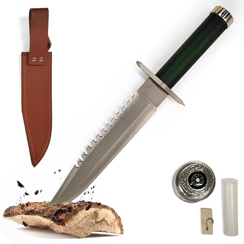 Swords and more Rambo First Blood Part 1 Messer, Bowiemesser mit Lederscheide, 35,5 cm, Edelstahl, Outdoor Messer, taktisches Messer & Survival Messer für Rambo-Fans von Swords and more