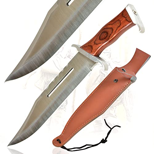 Swords and more Rambo 3 Messer, Bowiemesser mit Lederscheide und Holzgriff, 42 cm, Edelstahl, Outdoor Messer, Jagdmesser & Survival Messer für Rambo-Fans Swords and more Rambo 3 Messer, Bowiemesser mit Lederscheide und Holzgriff, 42 cm, Edelstahl, Outdoor Messer, Jagdmesser & Survival Messer für Rambo-Fans von Swords and more