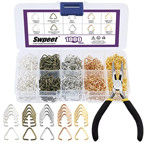 Swpeet 1001 Stück 10 mm – 3/8 Zoll 5 Farben Dreieck offene Biegeringe mit Schmuckzange Sortimentskit, offene Schlüsselketten Bindering Verbinder Mix Schlaufen für Ohrringe Charms Schmuckherstellung Swpeet 1001 Stück 10 mm – 3/8 Zoll 5 Farben Dreieck offene Biegeringe mit Schmuckzange Sortimentskit, offene Schlüsselketten Bindering Verbinder Mix Schlaufen für Ohrringe Charms Schmuckherstellung von Swpeet