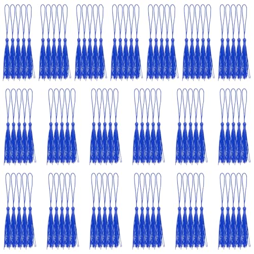 Swpeet 100pcs Royal Blue 13cm / 5 Zoll Seidenfarbene Handgefertigte Weiche Floss Kleine Handwerk Tassels Kit, Lesezeichen Tassels mit Cord Loop Mini Tassels mit Schleifen für Schmuck Herstellung Swpeet 100pcs Royal Blue 13cm / 5 Zoll Seidenfarbene Handgefertigte Weiche Floss Kleine Handwerk Tassels Kit, Lesezeichen Tassels mit Cord Loop Mini Tassels mit Schleifen für Schmuck Herstellung von Swpeet