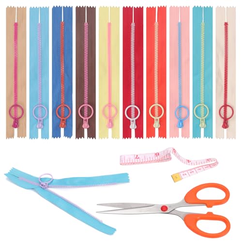 Swpeet 12P 15CM Resin Zipper Metal Ring Puller Colorful Sewing Pouch Bag DIY Sewing Craft Random Color (colour, 15cm,Spule Kunststoff Reißverschlüsse Nähen Reißverschlüsse für Schneider DIY Swpeet 12P 15CM Resin Zipper Metal Ring Puller Colorful Sewing Pouch Bag DIY Sewing Craft Random Color (colour, 15cm,Spule Kunststoff Reißverschlüsse Nähen Reißverschlüsse für Schneider DIY von Swpeet