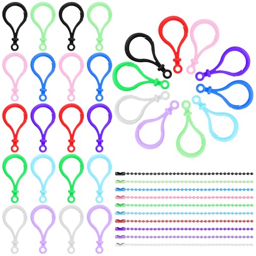 Swpeet 160pcs 10 Farben Kunststoff Hummer Klaue Verschlüsse mit 10 Farben Kugelketten Sortiment Kit, Hummer Klaue Schlüsselanhänger Clips Klaue Snap Clip Haken für DIY Handwerk Schlüsselanhänger Swpeet 160pcs 10 Farben Kunststoff Hummer Klaue Verschlüsse mit 10 Farben Kugelketten Sortiment Kit, Hummer Klaue Schlüsselanhänger Clips Klaue Snap Clip Haken für DIY Handwerk Schlüsselanhänger von Swpeet
