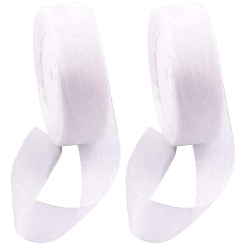 Swpeet 2 Rollen 50 Yards x 1 Zoll Weiß Schimmer Sheer Stoff Bänder Organza Band, Transparent Sheer Band Chiffon Stoff Bänder für Sträuße Hochzeit Geburtstag Dekoration Swpeet 2 Rollen 50 Yards x 1 Zoll Weiß Schimmer Sheer Stoff Bänder Organza Band, Transparent Sheer Band Chiffon Stoff Bänder für Sträuße Hochzeit Geburtstag Dekoration von Swpeet